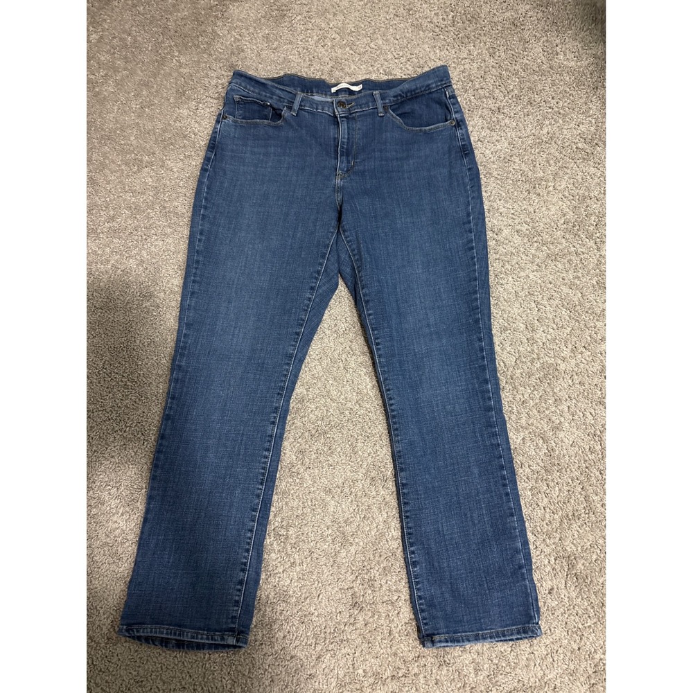 Levis Classic Straight Jeans Womens 14M W32 L30 Blue Denim Stretch